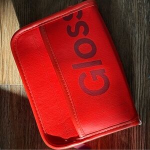 Glossier Red Cosmetic Pouch with Logo
